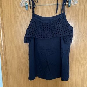 LOFT navy tie tank top